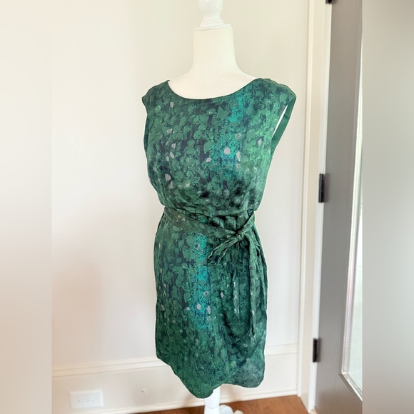 LOFT Emerald Green Sheath Dress 8P β Belted NWT - Picture 6 of 8